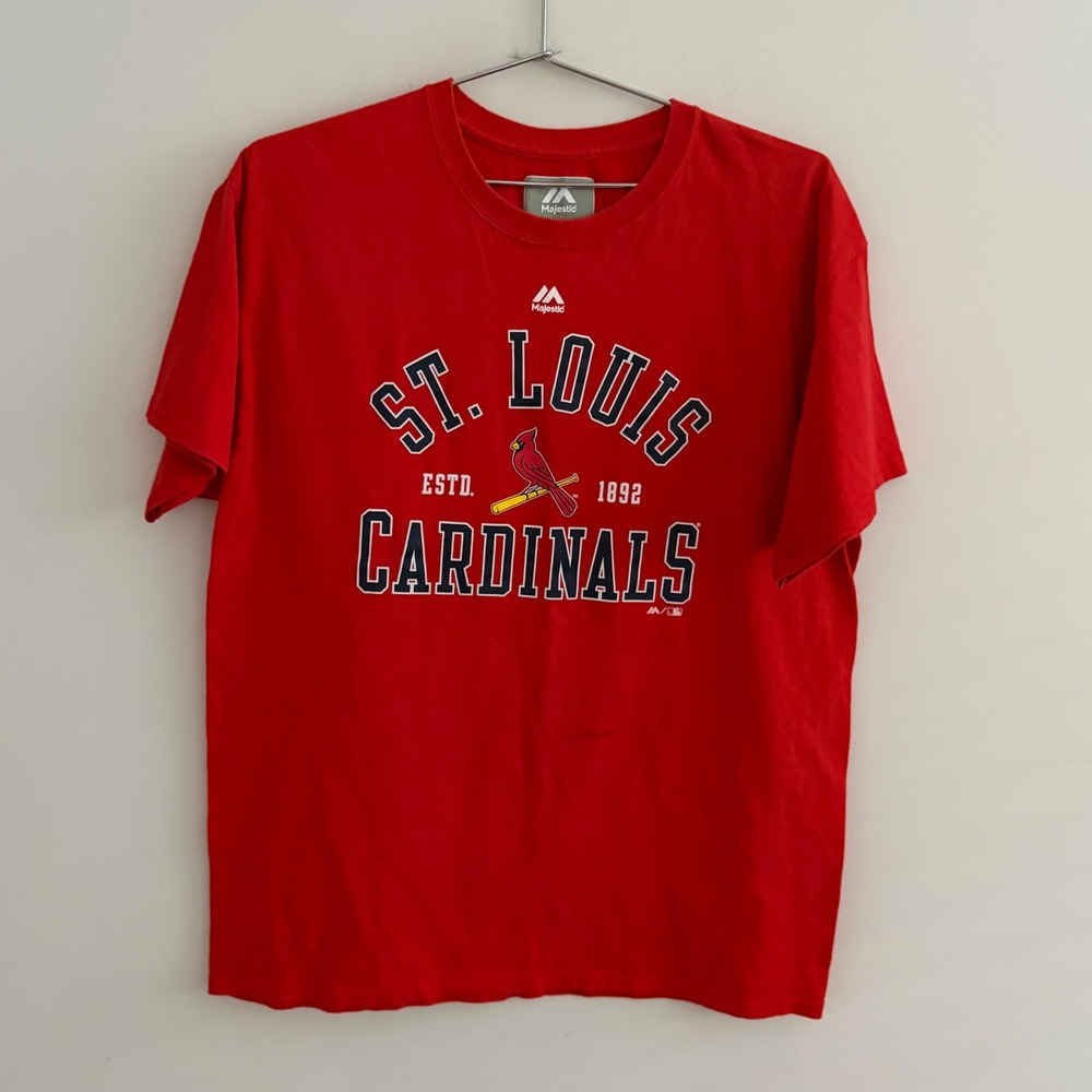 Majestic St. Louis Cardinals Mens Red Graphic T-Shirt Large
